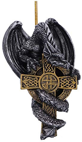 Nemesis Now Claus Festive Hanging Dragon, Gold, 11cm Weihnachtsmann Drachen-Ornament zum Aufhängen, 11 cm