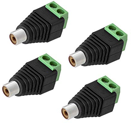 4x Cinch RCA-Buchse Adapter 2-pin Klemmen Terminalblock Chinch Stecker DC AV Block