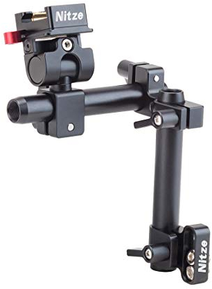 Nitze EVF Mount for PortKeys LEYE/LEYE II/LEYE III Viewfinder, Monitor Support with Swivel and Tilt Quick Release NATO Monitor Mount and 15mm Rods - EVF-K02