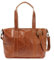 LECONI Shopper Vintage-Look Damen Henkeltasche Schultertasche Echt-Leder Natur Damentasche Ledertasche Umhängetasche Handtasche Leder 37x28x15cm cognac LE0034-buf