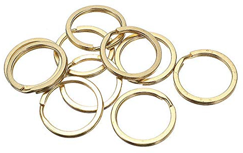 10 Stück Schlüssel O Ringe Messing reines Kupfer Schlüsselanhänger Haken Schlaufe Leder Handwerk DIY Ersatz (25 mm)