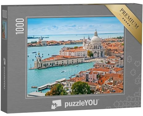 puzzleYOU: Puzzle 1000 Teile „Luftbild der Basilika Santa Maria Della Salute in Venedig,Italien“ – aus der Puzzle-Kollektion Europa, Italien, Venedig, Mittelmeer