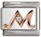 Italian Charms Rose Gold Letter A-Z Charm Link fits all 9mm Italian Charm Bracelet - UK stock (Letter M)