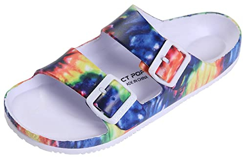VICT POPU Sandales Femme Été de Plage Piscine - Claquettes Confortable - Mules Femme Antidérapantes - Chaussure Pantoufles Mode