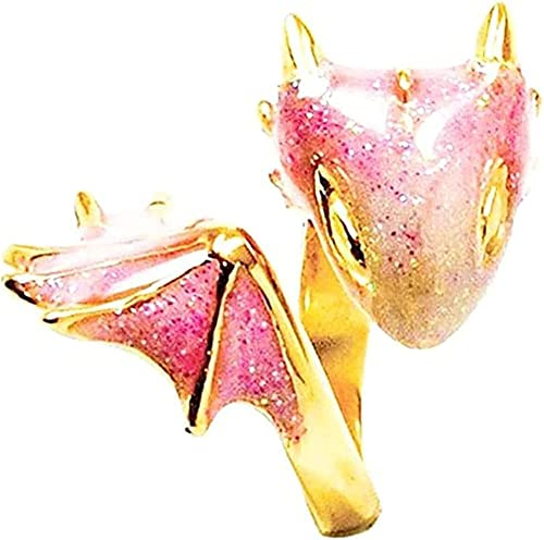 Glänzender Emaille-Drachen-Ring, verstellbar, offene Ringe, für Frauen, Männer, Punk, Gothic, Gold, Drachen-Fingerring, Geburtstag, Weihnachten, Neujahr, Festival, Party, Schmuck Nettes Design