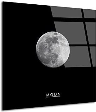 DECLINA, tableau mural, verre acrylique, déco murale, impression HD, lune, art mural moderne, cadre rigide, décoration chambre, illustration céleste, poster acrylique, déco design