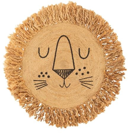 Atmosphera - Kinderteppich Lion Jute - B 90 x T 1 cm - T 90 cm - Beige