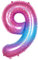 Ponmoo Foil Palloncini Numeri 9 Rosa-Blu Gradiente 40 (101cm), Gonfiabili Elio o Aria, Gigant Numero 0-9, 10-29, 30-100, Granda Palloncino per Anniversario, Decorazione Feste di Compleanno