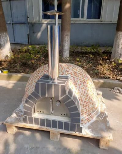 Kommerzieller Pizzaofen mit Ziegelstein-Holzofen mit Tür (750 mm)