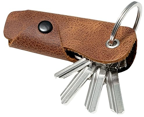 MAGATI Schlüsseletui Occhio Nero | Key Organizer aus Leder für 1-6 Schlüssel, Geschenk für Damen & Herren, Braun