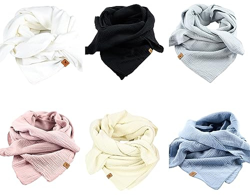 Musselintuch schwarz, ocker, pink, rosa, blau, oliv, grau, creme 100% Baumwolle, für Damen/Herren/Kinder/Babys, in 2 Größen erhältlich