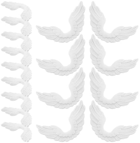 EXCEART Stück Miniatur Engelsflügel Mini Angel Flügel Weihnachtsschmuck Kunststoff Angel Wings 3D Flügel Patches Baumschmuck für DIY Handwerk Weihnachten Party Favor Deko Weiß