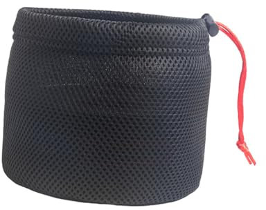 perfk Camping Cooking Pot Bag Outdoor Camping Cookware Bag Drawstring Mesh Cloth Lightweight Utensil Carrying Bag for Climbing BBQ, 17cmx17cm