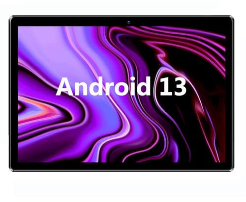 PRITOM M10 10 inch Tablet - Android 13 Tablets with 64GB, 512GB Expand, Quad-Core, HD IPS Screen, Dual Camera, Wi-Fi, Bluetooth, Cyan