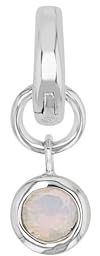 Amor Charm 925 Sterling Silber Damen Charms, mit synt. Nano, 1,5 cm, Silber, Oktober, Kommt in Schmuck Geschenk Box, 2038543