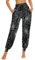 HAPYWER Halloween Haremshose Damen für Lounguewear Festlich Yoga Workout Hose Leichte Pyjamahose Weiche Locker Bequem Hose mit großen Taschen S-XXL(Spinnennetz-Schwarz,L)