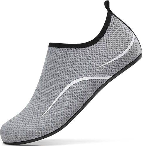 sportvibe Water Shoes Womens Beach Swim Shoes Mens Aqua Shoes Quick Drying Barefoot for Sea Surfing Kayaking Pool Yoga (Grey,3.5 UK/36 EU)