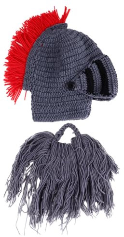 DEARMAMY Warme Gemütliche Gepolsterte Mütze für Ritter Reitmütze Stilvoller Römerhelm