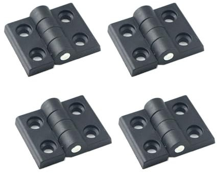 4 Stück 45 x 55 mm Türscharniere ABS Nylon Scharniere Klappscharniere schwarz Türscharniere für Tor, Fenster, Schrank, Schubladenboxen