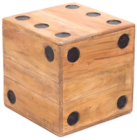 CREEDWOOD Holz Würfel Game 35 | Massivholz, 35cm | Cube Holzhocker, Kinderhocker, Blumen Hocker, Schemel, Deko Hocker Würfel Optik