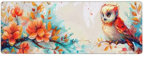 Tier Mousepad XXL 1200x600x3mm Groß Gaming Mauspad owl Mouse Pad mit Genähten Kanten,Wasserdicht Rutschfeste Gummibasis Verbessert Präzision und Geschwindigkei,Einfach Zu Reinigen,für Office PC Lapto