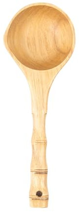 1 Pcs Wooden Soup Spoon Wooden Sauna Ladle Natural Wood Scoop Handmade Serving/Porridge Spoon with Hanging Loop