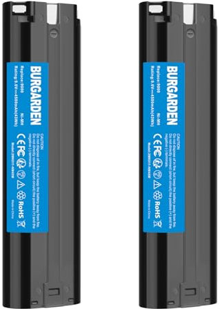 BURGARDEN Upgraded 2Pack 4500mAh Ni-MH 9000 Battery for Makita 9.6V 9000 9033 6095d da391d kr23/43 9600 6096d 9001 9002 192696-2 193890-9 632007-4