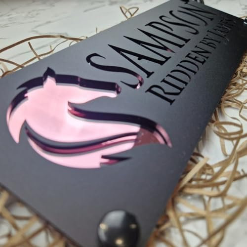 Namensschild für Pferdestall, personalisiertes Namensschild für Pferde, lasergeschnittenes Stalltürschild, Pferde-Namensschild für Tür, personalisiertes Geschenk für Pferdeliebhaber, dekorative