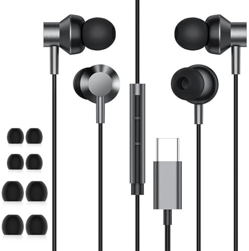 iPhone Kopfhörer mit Kabel, USB C Kopfhöre 2 Pack,HiFi Stereo Earphones with Microphone and Volume Control,Type C In-Ear Headphones for iPhone 16 15 iPad Samsung Galaxy S24 Ultra S23 S22 S21