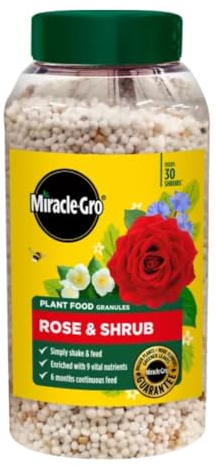 MiracleGro Premium Rose & Shrub Plant Food, 900g – 6 Months Feed, NPK 22-7-14, Magnesium & Micro-Nutrients, Ideal for Roses & Shrubs (900g)