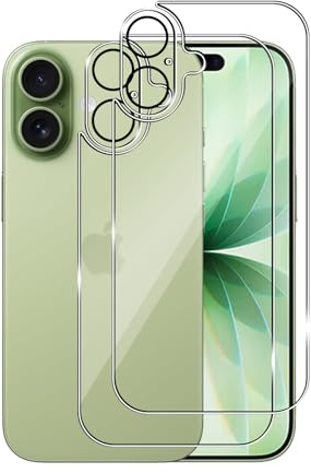 Rückseite Schutzfolie für iPhone 17 für Panzerglas mit Kameraschutz, HD | Afikyutu 2 Stück Rückseite Panzerfolie mit 2 Stück Kameraschutz, 9H Härte Displayschutz, Anti-Blasenfrei,Anti-Kratz