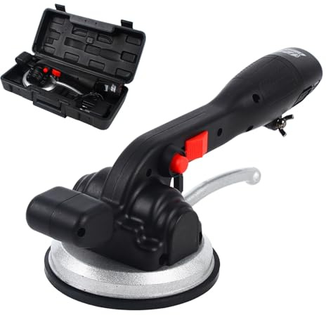 Poyujkyhr Machine à carreler - 12 000 tr/min - Sans fil - 6 niveaux - Avec batterie et chargeur et boîte - 13,5 cm - Ventouse - Pour carrelage mural et sol - 60-100 cm