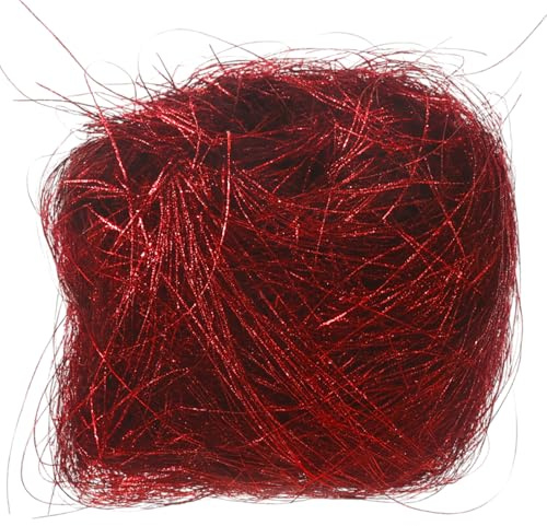 MIJOMA Angel Hair Tinsel Decorative Fibres - Shiny Christmas Decoration for Crafts & Design - Ideal for Tree, Arrangements, Advent Wreath & Table Decoration (Christmas Red)