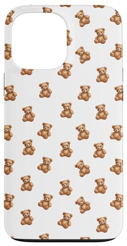 Niedliches Teddybär-Muster, gemütlich, saisonale Ästhetik Hülle für iPhone 13 Pro Max