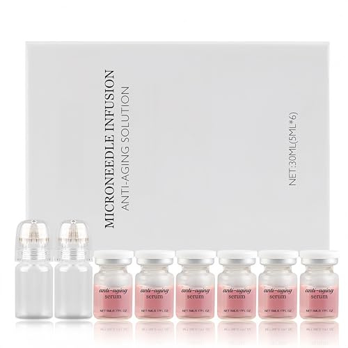 Micro Needling Set - Microneedling Serum & Roller - Microneedling Set mit Hyaluron Serum & Kollagen - Anti Aging & Anti Falten Serum Gesicht - Micro Infusion System