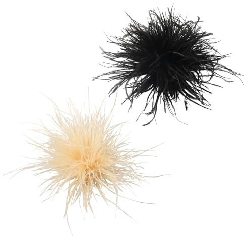 2 Stück Federbrosche, Damenbrosche mit Federn, Boho Blumen Design, Vintage-Anstecknadeln aus Straußenfedern, Ansteckblume für Hochzeitsfeier Tanz Bankett Kleid Kleidungsaccessoires