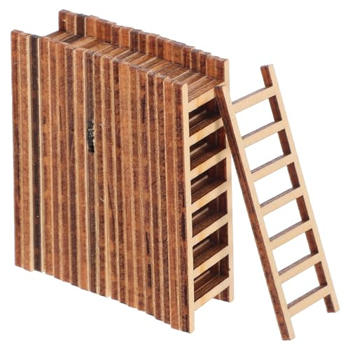 JOINPAYA 20 Piezas de Escalera de Adorno Madera Sintética Resistente para Decoración de Mini Casas y Paisajes Diseño Khaki para Niños
