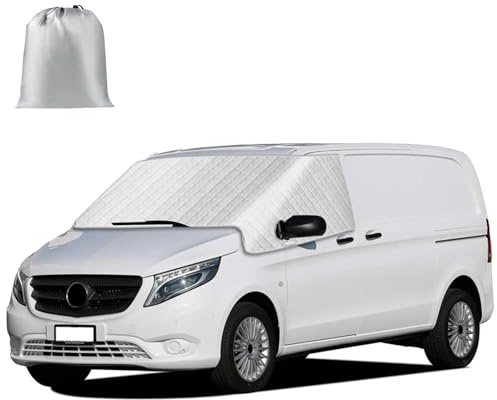 Cubierta de Parabrisas Compatible con Mercedes Vito W447 2014-2026, Funda Térmica Externa para Autocaravana, Parabrisas Delantero Envoltura Cubierta