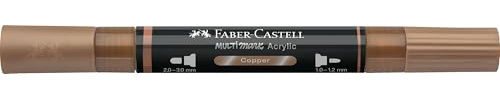 Faber-Castell Multimark Acryl Dual Marker Farbe 252 Kupfer, Art Set Supplies Acryl-Marker auf Wasserbasis, doppelseitig, fette & feine Spitze, Kunstmarker, Malstifte, Textmarker