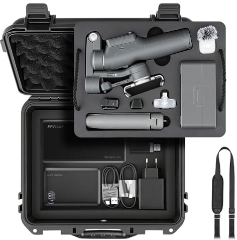 FPVtosky Custodia Rigida a Doppio Strato per DJI Osmo Mobile 8P, Valigetta da Viaggio Impermeabile e Antiurto in Schiuma EVA ad alta Capacità, per lo Stabilizzatore Osmo 8P e i Relativi Accessori