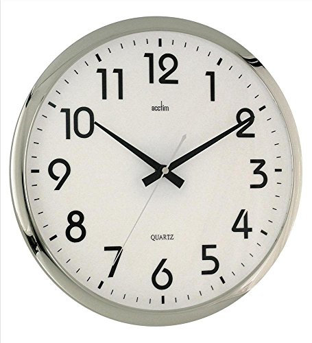 Acctim Orion Silent Wall Clock White/Chrome