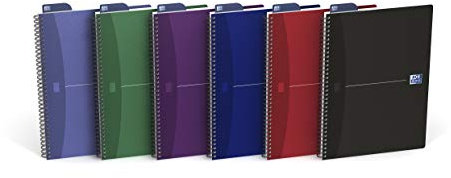 Oxford 100105331 Quaderno Maxi Spiralato, Formato A4, 180 Pagine, Carta 90 gr, Rigatura Rigato, App Scribzee, Colori Assortiti