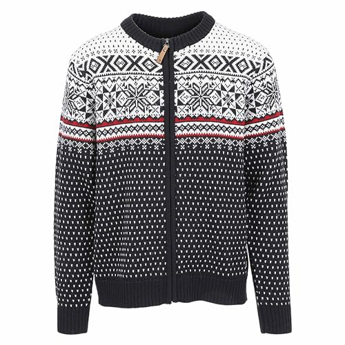 ICEWEAR – MAGNÚS Herren Strickjacke mit durchgehendem Reißverschluss | mit einem skandinavisch-norwegisch inspirierten traditionellen Strickmuster | in DREI Farbgebungen | Entworfen in Island