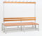 Garderobenbank mit Haken 2-seitig 2 Sitzbänke mit Schuhrost HxBxT 170x200x60 cm Marke Szagato | Umkleidebank Umkleide Sitzbank Garderobe mit Sitzbank Bank für Garderobe Kindergarderobe mit Sitzbank