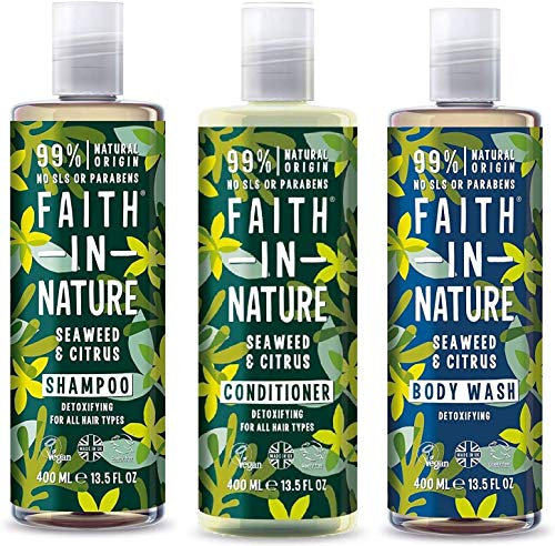 Faith In Nature Seaweed & Citrus Shampoo, Conditioner & Shower Gel Trio