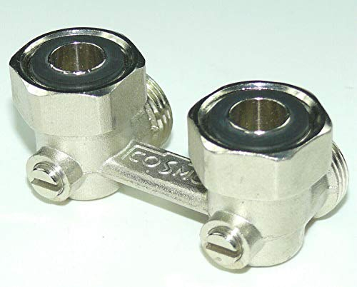 COSMO Zweirohr-Hahnblock 3/4 AG Konus lose DN 20 Eckform 10 bar 50mm