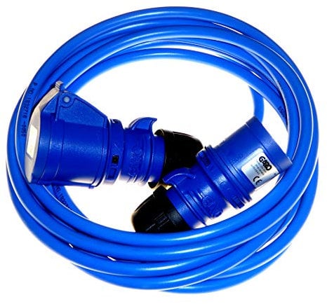 A1 ELECTRICS A1ELECTRICS.COM 16A Hook Up Lead 2.5mm Arctic Blue Cable 3 Pin 230V IP44 Plug to Coupler for Mains Camping Caravans Motor Homes Marinas