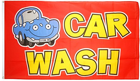 Flaggenfritze Fahne/Flagge Car Wash + gratis Sticker