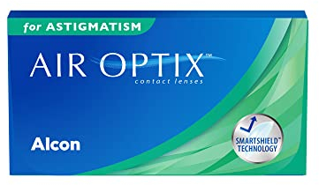 Air Optix for Astigmatism Monatslinsen weich, 6 Stück, BC 8.7 mm, DIA 14.5 mm, CYL -0.75, ACHSE 180, -1.25 Dioptrien