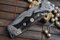 Custom made All Damascus Pocket Knife Horn handle